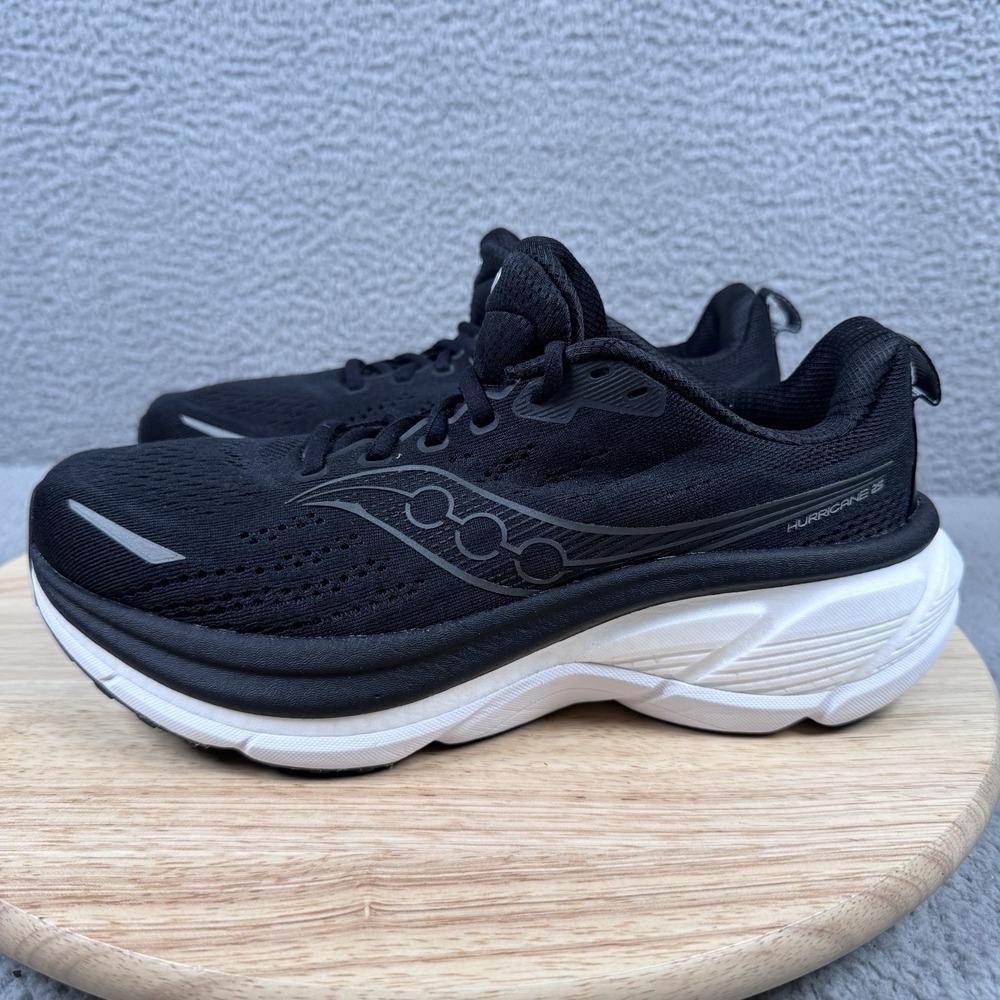 Saucony Hurricane 25 Womens 9 Wide Black Athletic Road Running Shoes S11027-200 - Picture 4 of 12